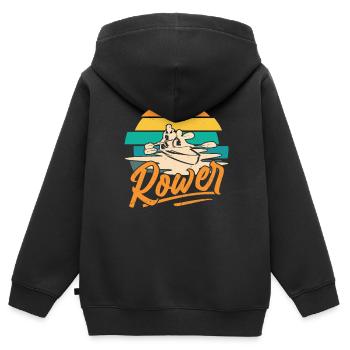 Ruderer Ruder Rudersport Ruderboot Rudern - Kinder Premium Organic Zip Hoodie - Schwarz - Hinten - AI Model Kid Male (0cm)