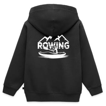 Rudern Rudersport Ruderboot Ruderer Ruder - Kinder Premium Organic Zip Hoodie - Schwarz - Hinten - AI Model Kid Male (0cm)