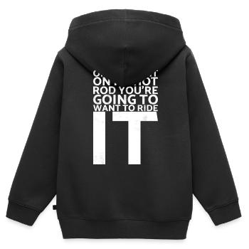 Sobald Sie Auf Meinem Hot Rod Sitzen, Werden Sie - Kinder Premium Organic Zip Hoodie - Schwarz - Hinten - AI Model Kid Male (0cm)