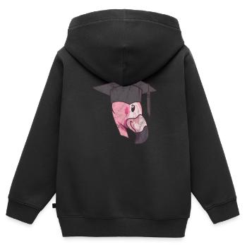 Flamingo Abschluss - Kinder Premium Organic Zip Hoodie - Schwarz - Hinten - AI Model Kid Male (0cm)