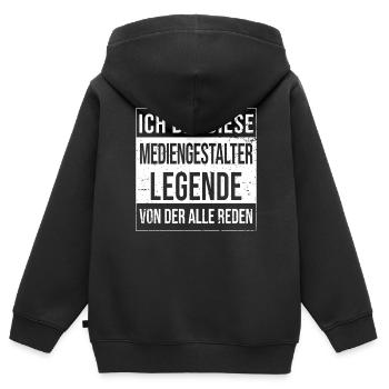 Designer Geburtstag geboren Legende - Kinder Premium Organic Zip Hoodie - Schwarz - Hinten - AI Model Kid Male (0cm)