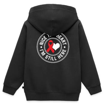 Beau cœur d’essai je suis toujours là - Sweat Premium à capuche zippé enfant bio - noir - Dos - AI Model Kid Male (0cm)