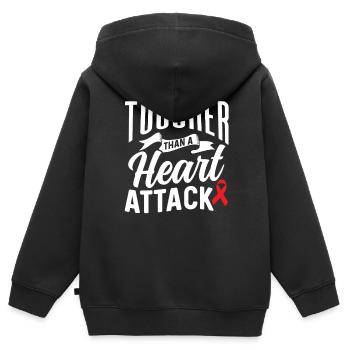 Plus difficile qu’une crise cardiaque Crise cardiaque Crise cardiaque - Sweat Premium à capuche zippé enfant bio - noir - Dos - AI Model Kid Male (0cm)