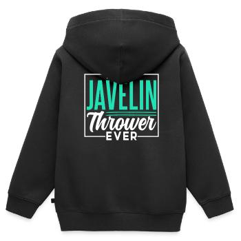 Bester Speerwerfer Aller Zeiten Speerwerfen Speer - Kinder Premium Organic Zip Hoodie - Schwarz - Hinten - AI Model Kid Male (0cm)