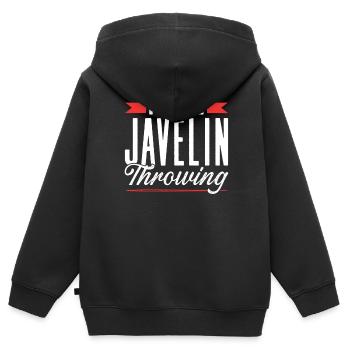 J’adore lancer le javelot lancer lancer le javelot lanceur de javelot lanceur de javelot - Sweat Premium à capuche zippé enfant bio - noir - Dos - AI Model Kid Male (0cm)