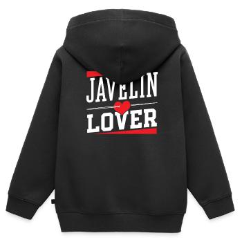 Lancer de javelot amant Lancer de javelot Lanceur de javelot Lanceur de javelot - Sweat Premium à capuche zippé enfant bio - noir - Dos - AI Model Kid Male (0cm)