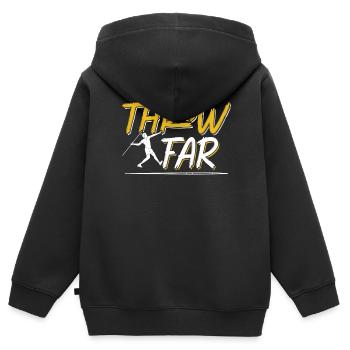 Lancer large Lancer Lancer de javelot Lancer de javelot Lancer de javelot - Sweat Premium à capuche zippé enfant bio - noir - Dos - AI Model Kid Male (0cm)