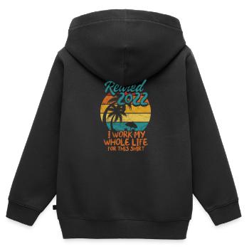 Ruhestand - Kinder Premium Organic Zip Hoodie - Schwarz - Hinten - AI Model Kid Male (0cm)