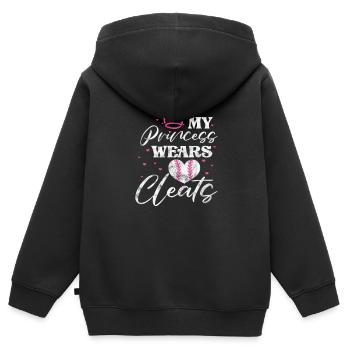 Softball - Kinder Premium Organic Zip Hoodie - Schwarz - Hinten - AI Model Kid Male (0cm)