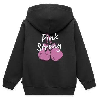 Brustkrebs Geschenk Breast Cancer Krebs Rosa - Kinder Premium Organic Zip Hoodie - Schwarz - Hinten - AI Model Kid Male (0cm)