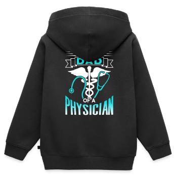 Fier père d’un médecin médecin médecin médecin médecin - Sweat Premium à capuche zippé enfant bio - noir - Dos - AI Model Kid Male (0cm)