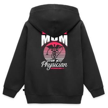 Fière maman d’un médecin médecin médecin médecin - Sweat Premium à capuche zippé enfant bio - noir - Dos - AI Model Kid Male (0cm)