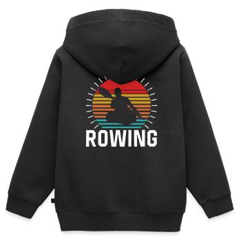 Aviron Aviron Aviron Aviron - Sweat Premium à capuche zippé enfant bio - noir - Dos - AI Model Kid Male (0cm)