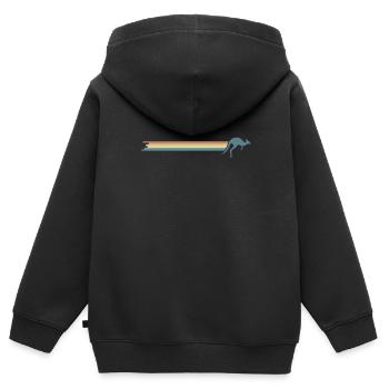 Kangourou à rayures Australie Outback - Sweat Premium à capuche zippé enfant bio - noir - Dos - AI Model Kid Male (0cm)
