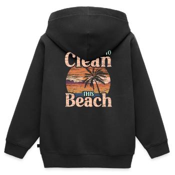 Es Ist Zeit Diesen Strand Zu Säubern Strände - Kinder Premium Organic Zip Hoodie - Schwarz - Hinten - AI Model Kid Male (0cm)