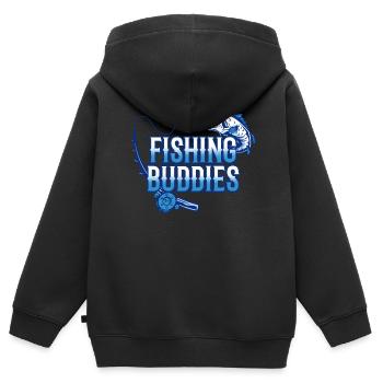 Amis pêcheurs Ami pêcheur Ami pêcheur - Sweat Premium à capuche zippé enfant bio - noir - Dos - AI Model Kid Male (0cm)