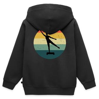 Entraînement aérobique Entraînement en force Aérobic - Sweat Premium à capuche zippé enfant bio - noir - Dos - AI Model Kid Male (0cm)