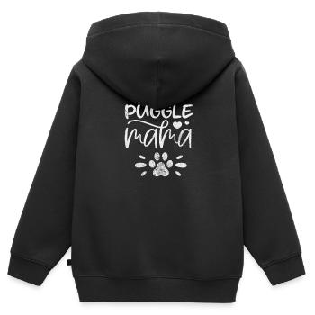 Mops - Kinder Premium Organic Zip Hoodie - Schwarz - Hinten - AI Model Kid Male (0cm)