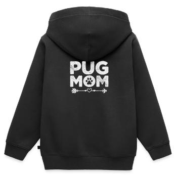 Mops - Kinder Premium Organic Zip Hoodie - Schwarz - Hinten - AI Model Kid Male (0cm)