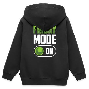 Mode du vendredi A Enfin sarcastique du vendredi - Sweat Premium à capuche zippé enfant bio - noir - Dos - AI Model Kid Male (0cm)