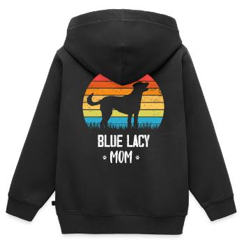 Lacy bleue - Sweat Premium à capuche zippé enfant bio - noir - Dos - AI Model Kid Male (0cm)