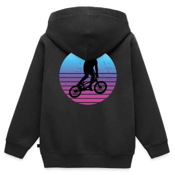 BMX Vélo Hommes BMX Garçons BMX Cyclisme - Sweat Premium à capuche zippé enfant bio - noir - Dos - AI Model Kid Male (0cm)