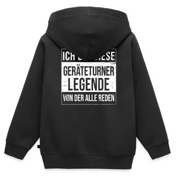Kunstturnen Bodenturner Geburtstag Legende - Kinder Premium Organic Zip Hoodie - Schwarz - Hinten - AI Model Kid Male (0cm)