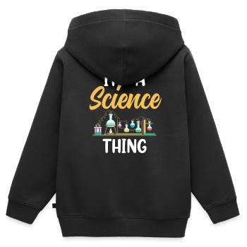 Est une chose scientifique scientifique - Sweat Premium à capuche zippé enfant bio - noir - Dos - AI Model Kid Male (0cm)