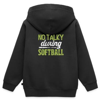 Softball - Sweat Premium à capuche zippé enfant bio - noir - Dos - AI Model Kid Male (0cm)
