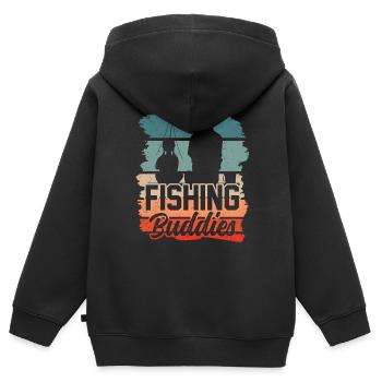 Amis de la pêche Ami de la pêche Ami de la pêche - Sweat Premium à capuche zippé enfant bio - noir - Dos - AI Model Kid Male (0cm)