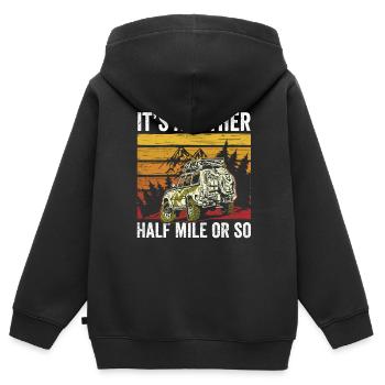 Es Ist Noch Eine Halbe Meile Oder So Wanderung - Kinder Premium Organic Zip Hoodie - Schwarz - Hinten - AI Model Kid Male (0cm)