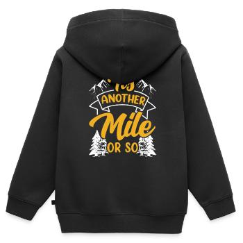Eine Weitere Meile Oder So Halbe Meile Wanderung - Kinder Premium Organic Zip Hoodie - Schwarz - Hinten - AI Model Kid Male (0cm)
