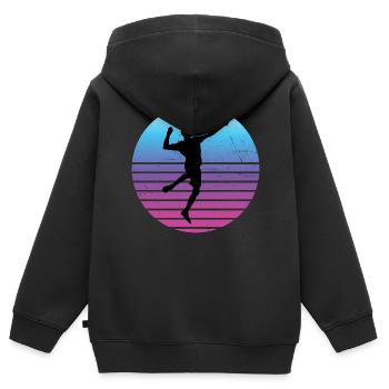 Fistball Faustballspielen Herren Faustball - Kinder Premium Organic Zip Hoodie - Schwarz - Hinten - AI Model Kid Male (0cm)