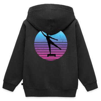 Damen Fitness Aerobic Fitness Aerobic Konditionstr - Kinder Premium Organic Zip Hoodie - Schwarz - Hinten - AI Model Kid Male (0cm)