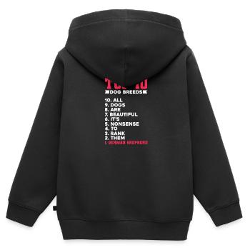 German Shepherd - Kids Premium Organic Zip-up Hoodie - black - Back - AI Model Kid Male (0cm)