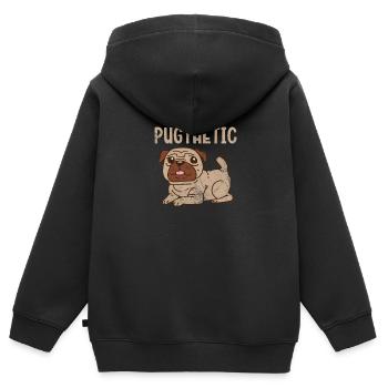Mops - Kinder Premium Organic Zip Hoodie - Schwarz - Hinten - AI Model Kid Male (0cm)