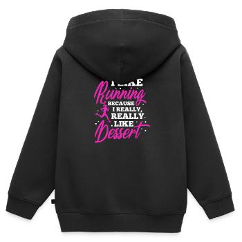 Courir - Sweat Premium à capuche zippé enfant bio - noir - Dos - AI Model Kid Male (0cm)
