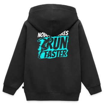 Nobody cares about running fast runners - Kids Premium Organic Zip-up Hoodie - black - Back - AI Model Kid Male (0cm)
