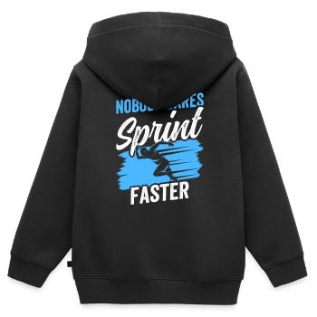 Nobody cares Sprint faster sprint - Kids Premium Organic Zip-up Hoodie - black - Back - AI Model Kid Male (0cm)