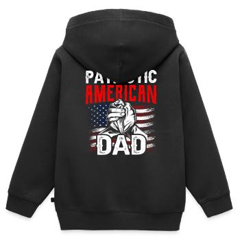 Patriotic American Father USA US Patriot - Kids Premium Organic Zip-up Hoodie - black - Back - AI Model Kid Male (0cm)