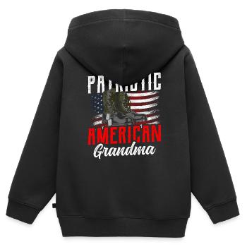 Patriotic American Grandmother US Patriot - Kids Premium Organic Zip-up Hoodie - black - Back - AI Model Kid Male (0cm)