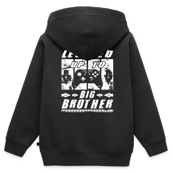 BiG Brother Gaming révèle l’idée du sexe - Sweat Premium à capuche zippé enfant bio - noir - Dos - AI Model Kid Male (0cm)