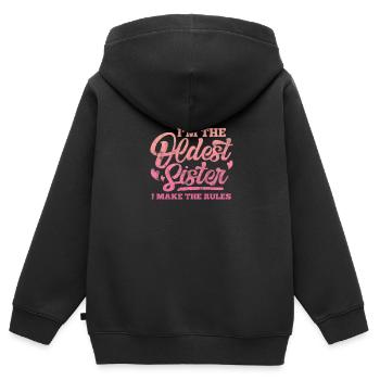Sister Brother Siblings Family Gift - Kids Premium Organic Zip-up Hoodie - black - Back - AI Model Kid Male (0cm)
