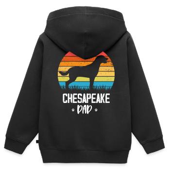 Retriever de la baie de Chesapeake - Sweat Premium à capuche zippé enfant bio - noir - Dos - AI Model Kid Male (0cm)