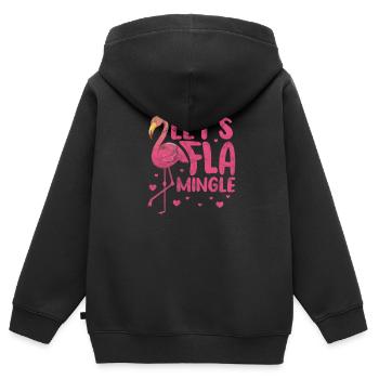Flamingo - Kinder Premium Organic Zip Hoodie - Schwarz - Hinten - AI Model Kid Male (0cm)