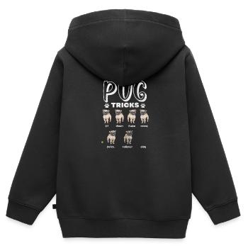Mops - Kinder Premium Organic Zip Hoodie - Schwarz - Hinten - AI Model Kid Male (0cm)