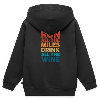 Courir - Sweat Premium à capuche zippé enfant bio - noir - Dos - AI Model Kid Male (0cm)