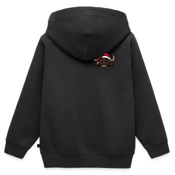 Büffel gepixeltes Weihnachten - Lustige Büffel - Kinder Premium Organic Zip Hoodie - Schwarz - Hinten - AI Model Kid Male (0cm)