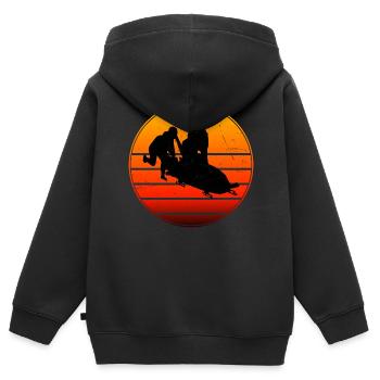 Herren Bobsport Bob Zweierbob Bob fahren Damen - Kinder Premium Organic Zip Hoodie - Schwarz - Hinten - AI Model Kid Male (0cm)