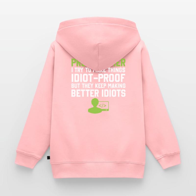 Programming Slogan Software Developer Computer Eng Kinder Premium Organic Zip Hoodie